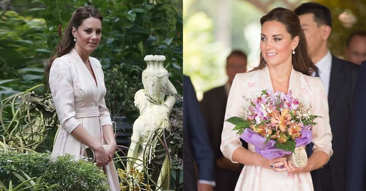 Princess Kate in a beautiful floral Kimono dress by Jenny Packham, Prince William did not leave even half a step