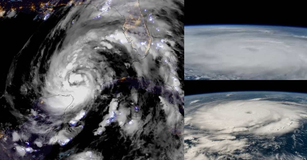 View from the International Space Station of Hurricane Helene, the largest storm in the Gulf of Mexico in recent history